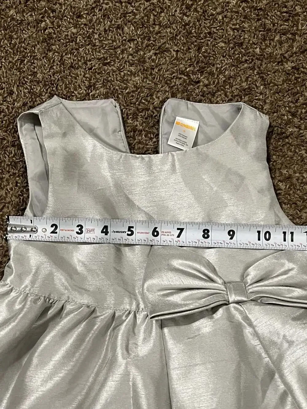 Gymboree Silver Bow Holiday Party Dress Size 6